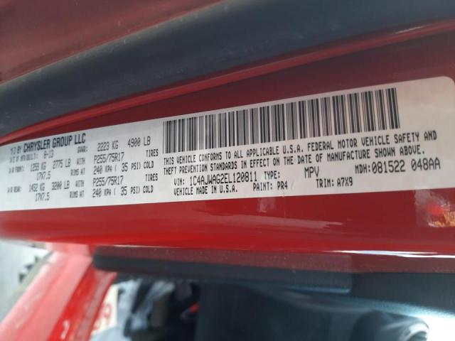 1C4AJWAG2EL120811 - 2014 JEEP WRANGLER S RED photo 10