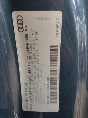 WAUMFAFH6FN004484 - 2015 AUDI A5 PREMIUM BLUE photo 10