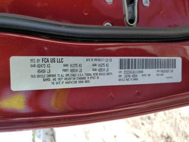 2C3CDXGJ6LH120494 - 2020 DODGE CHARGER SC BURGUNDY photo 10