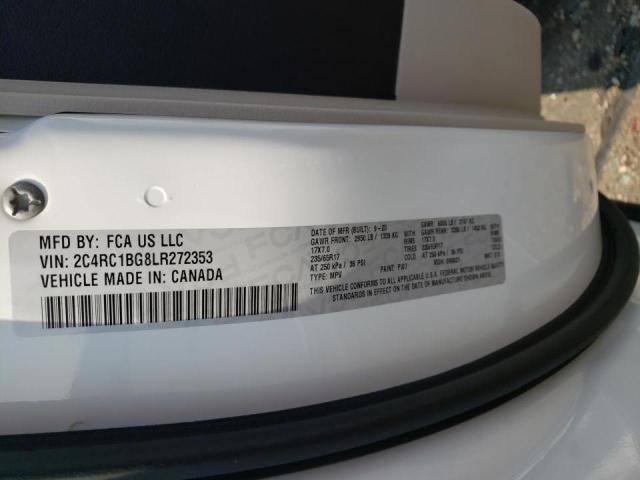 2C4RC1BG8LR272353 - 2020 CHRYSLER PACIFICA T თეთრი ფოტო 10