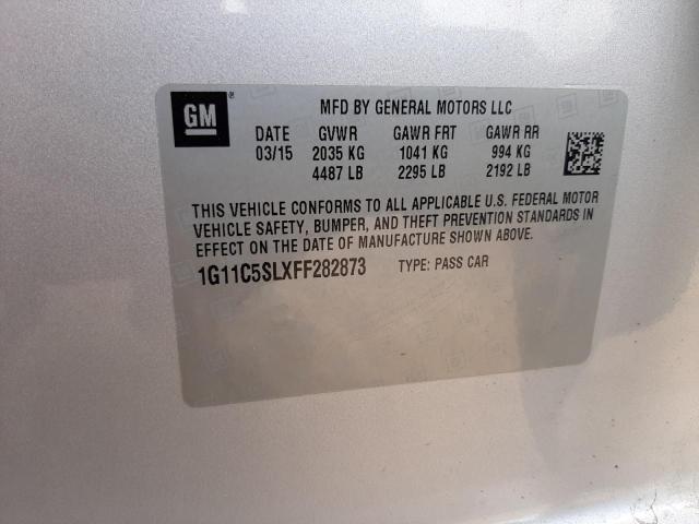 1G11C5SLXFF282873 - 2015 CHEVROLET MALIBU 1LT 银色 照片 10