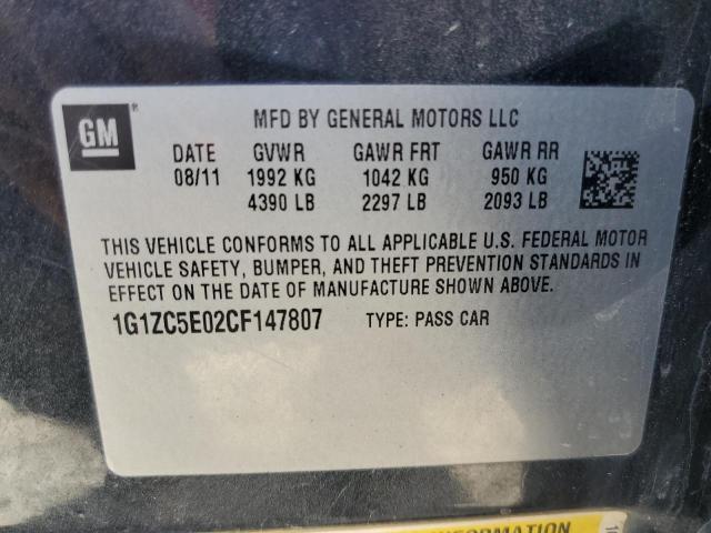 1G1ZC5E02CF147807 - 2012 CHEVROLET MALIBU 1LT 黑色 照片 10