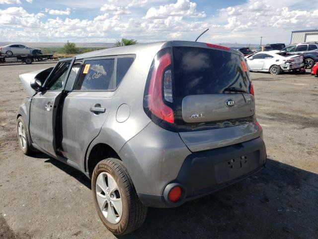 KNDJN2A26F7126655 - 2015 KIA SOUL GRAY photo 3