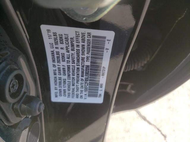 19XFC2F85LE002056 - 2020 HONDA CIVIC SPOR BLACK photo 10