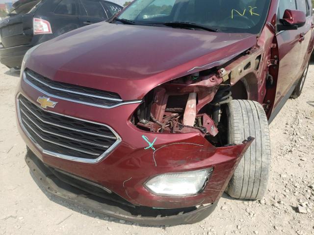 2GNFLFE30G6294421 - 2016 CHEVROLET EQUINOX LT RED photo 9