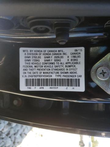 2HGFB2F95FH554534 - 2015 HONDA CIVIC EXL Qara foto 10