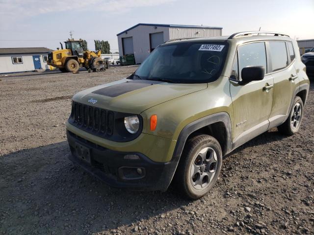 ZACCJBBT2FPB29440 - 2015 JEEP RENEGADE GREEN photo 2