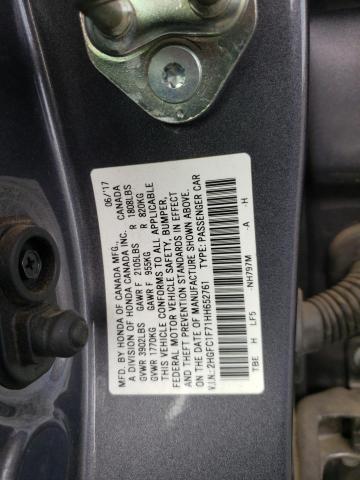 2HGFC1F71HH652761 - 2017 HONDA CIVIC EXL Grafit foto 10