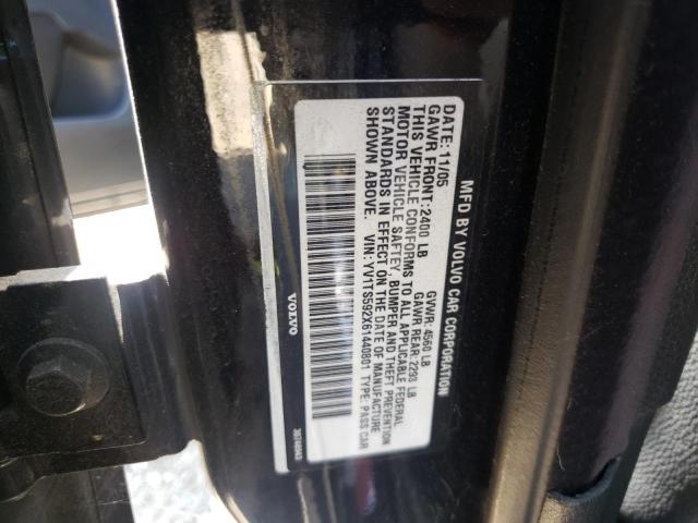 YV1TS592X61440801 - 2006 VOLVO S80 2.5T BLACK photo 10