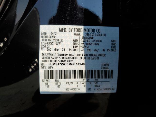 5LM5J7WC0MGL14248 - 2021 LINCOLN AVIATOR RE 黑色 照片 10