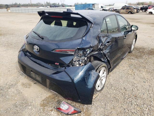 JTNK4RBE6K3009518 - 2019 TOYOTA COROLLA SE BLUE photo 4