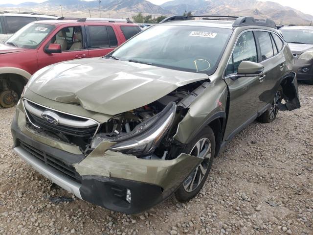 4S4BTGNDXN3134455 - 2022 SUBARU OUTBACK LI GREEN photo 2