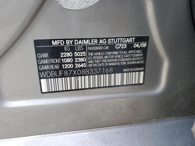 WDBUF87X08B337168 - 2008 MERCEDES-BENZ E 350 4MAT GRAY photo 10