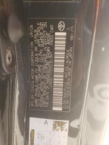 JTKDE177370181397 - 2007 TOYOTA SCION TC შავი ფოტო 10