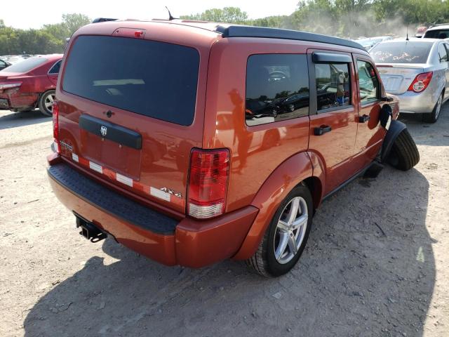 1D8GU28K48W120317 - 2008 DODGE NITRO SXT ORANGE photo 4