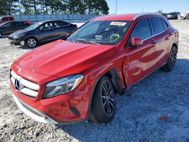 WDCTG4EB3HJ334713 - 2017 MERCEDES-BENZ GLA 250 RED photo 2