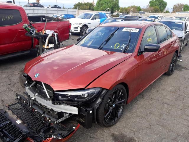 3MW5R1J02N8C77839 - 2022 BMW 330I ORANGE photo 2