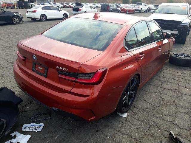 3MW5R1J02N8C77839 - 2022 BMW 330I ORANGE photo 4