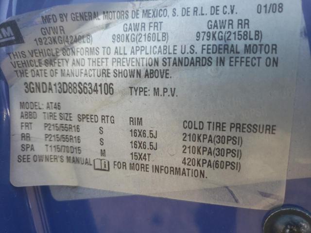3GNDA13D88S634106 - 2008 CHEVROLET HHR LS  照片 10