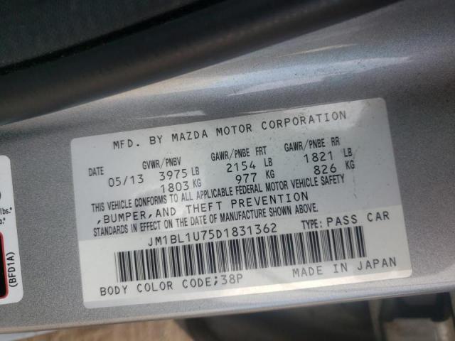 JM1BL1U75D1831362 - 2013 MAZDA 3 I SILVER photo 10