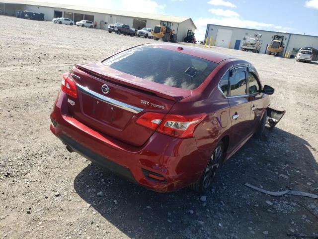 3N1CB7AP6JY212844 - 2018 NISSAN SENTRA SR RED photo 4