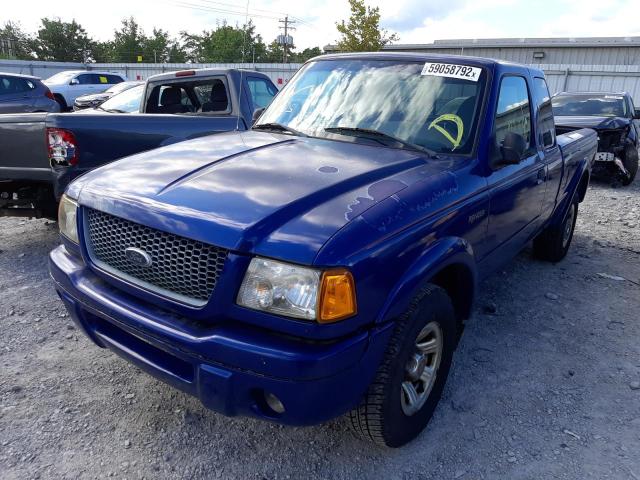 1FTYR44VX2PB36927 - 2002 FORD RANGER BLUE photo 2