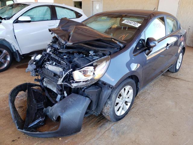 KNADN4A32C6049332 - 2012 KIA RIO EX GRAY photo 2