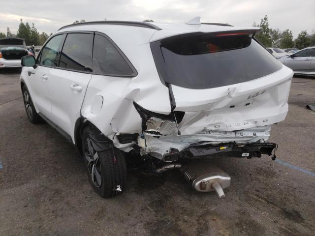 5XYRL4LC8NG115670 - 2022 KIA SORENTO S WHITE photo 3