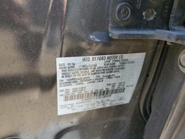 1FAHP25157G130939 - 2007 FORD FIVE HUNDR GRAY photo 10