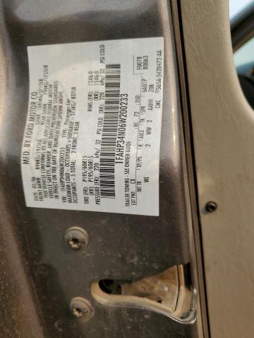 1FAHP34N06W200233 - 2006 FORD FOCUS ZX4 GRAY photo 10