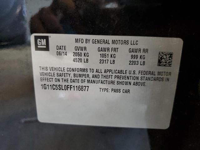 1G11C5SL0FF116877 - 2015 CHEVROLET MALIBU 1LT 银色 照片 10