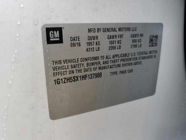 1G1ZH5SX1HF137988 - 2017 CHEVROLET MALIBU PRE 白色 照片 10