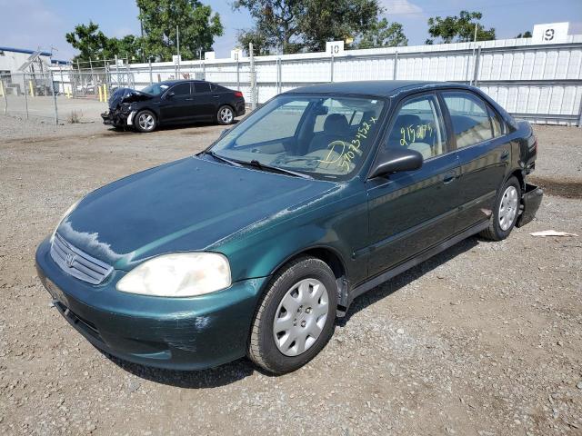 2HGEJ661XYH564429 - 2000 HONDA CIVIC BASE GREEN photo 2