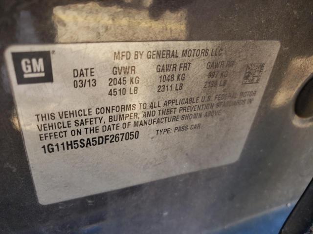 1G11H5SA5DF267050 - 2013 CHEVROLET MALIBU LTZ გრაფიტი ფოტო 10