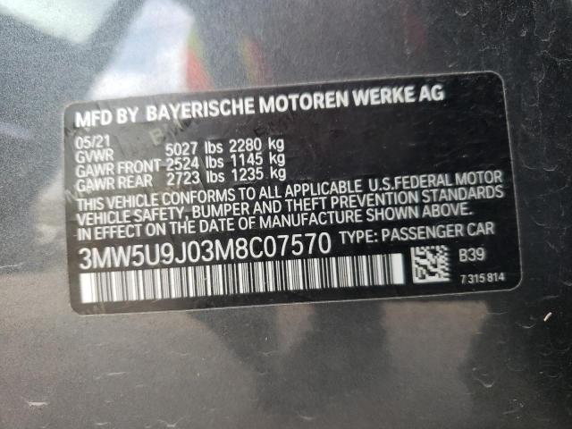 3MW5U9J03M8C07570 - 2021 BMW M340XI CHARCOAL photo 10