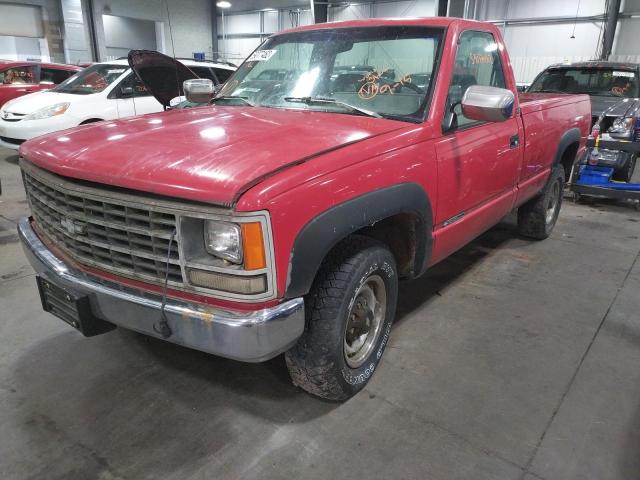 1GCGC24K2PE104175 - 1990 CHEVROLET C/K 2500 S RED photo 2