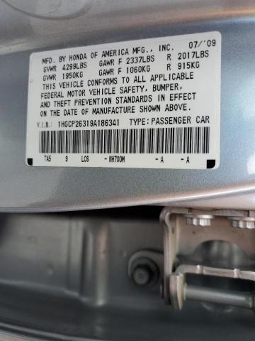 1HGCP26319A186341 - 2009 HONDA ACCORD LX SILVER photo 10