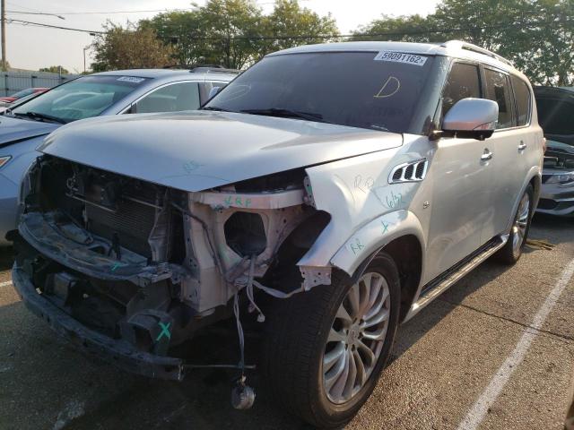 JN8AZ2NE8F9080618 - 2015 INFINITI QX80 SILVER photo 2