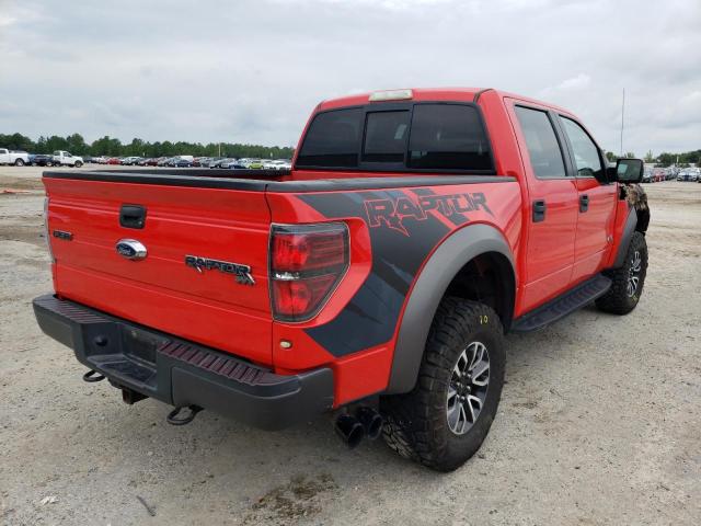 1FTFW1R61CFB21465 - 2012 FORD F150 SVT R RED photo 4