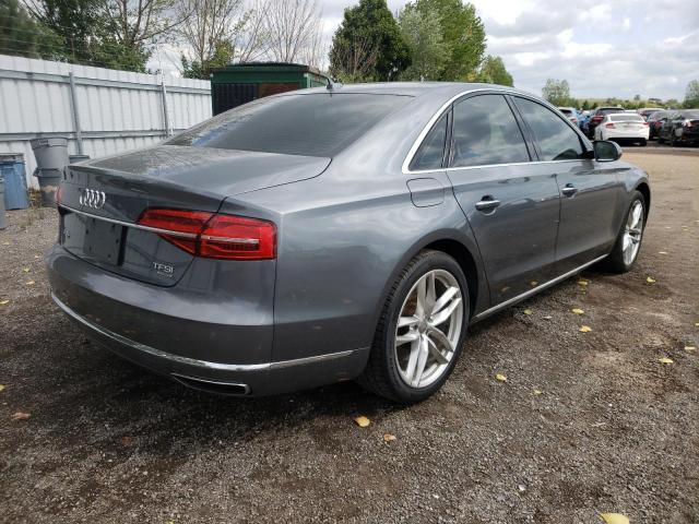 WAUJGAFD1FN007984 - 2015 AUDI A8 QUATTRO GRAY photo 4