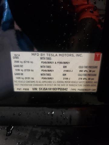 5YJSA1H19EFP55942 - 2014 TESLA MODEL S Սև լուսանկար 10