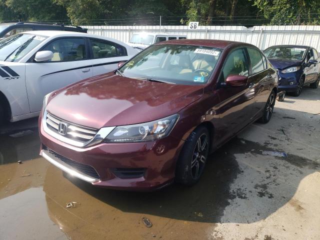 1HGCR2F37EA050896 - 2014 HONDA ACCORD LX BURGUNDY photo 2