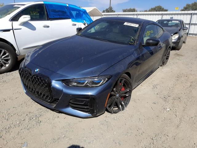 WBA13AR02NCJ33463 - 2022 BMW M440XI BLUE photo 2