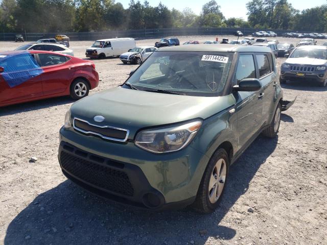 KNDJN2A28E7002000 - 2014 KIA SOUL GREEN photo 2