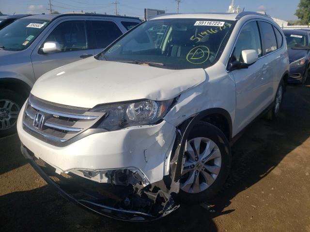 5J6RM4H79EL076689 - 2014 HONDA CR-V EXL WHITE photo 2