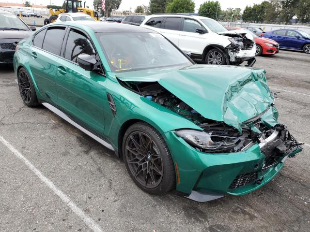 WBS33AY04NFM05919 - 2022 BMW M3 COMPETI GREEN photo 1