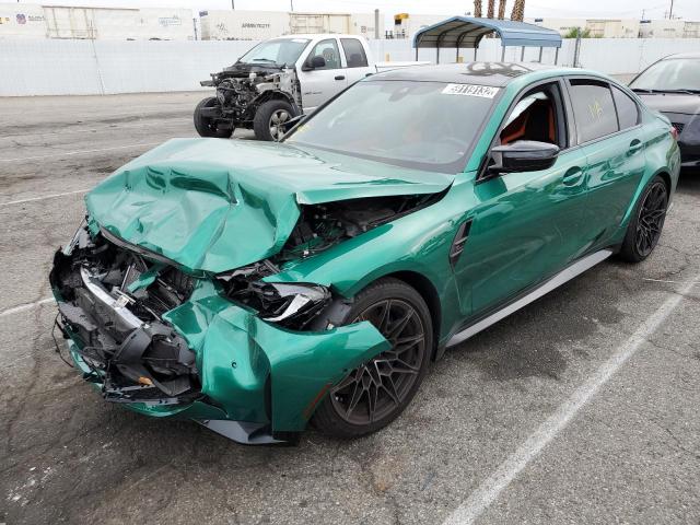 WBS33AY04NFM05919 - 2022 BMW M3 COMPETI GREEN photo 2