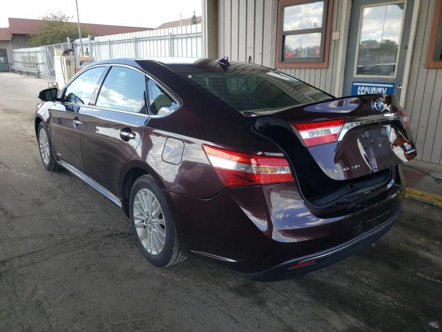 4T1BD1EBXEU029823 - 2014 TOYOTA AVALON HYB BURGUNDY photo 3