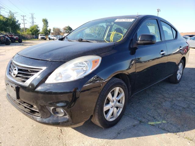 3N1CN7AP0CL805171 - 2012 NISSAN VERSA S BLACK photo 2