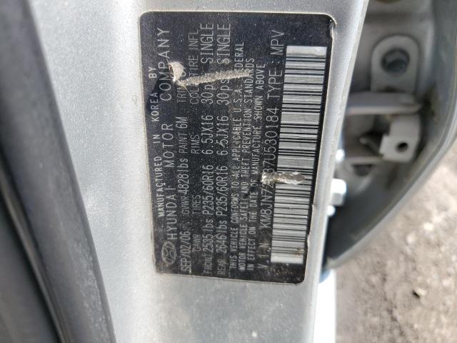 KM8JN72D37U530184 - 2007 HYUNDAI TUCSON SE SILVER photo 10